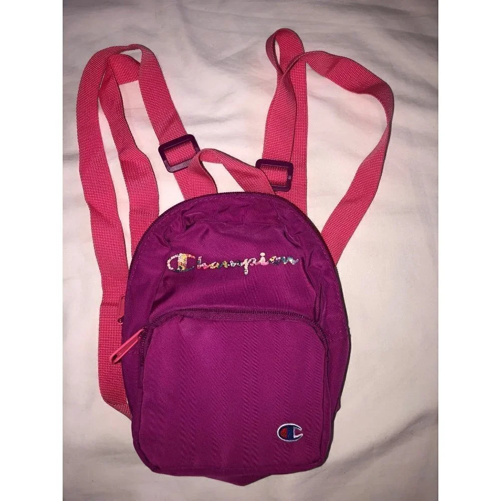 Champion Mini Backpack Adjustable Nylon Pink Straps Logo Sporty Spice Barbie